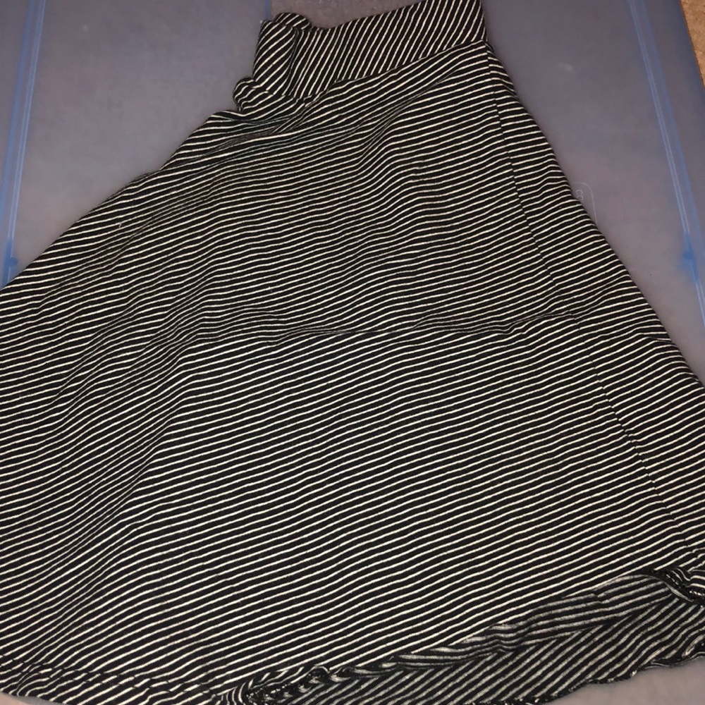 black and white striped skater skirt